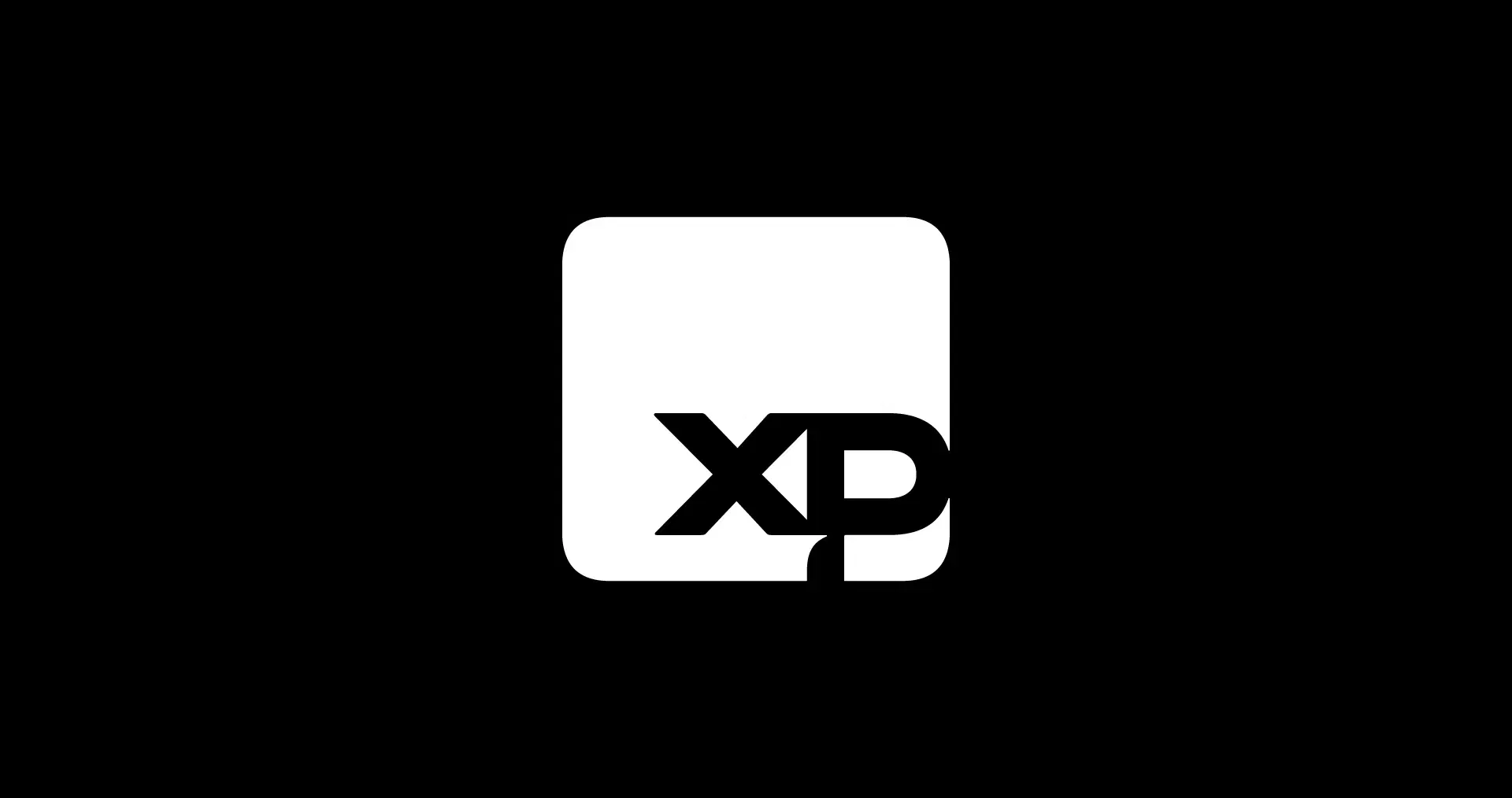logo da XP em branco no fundo preto